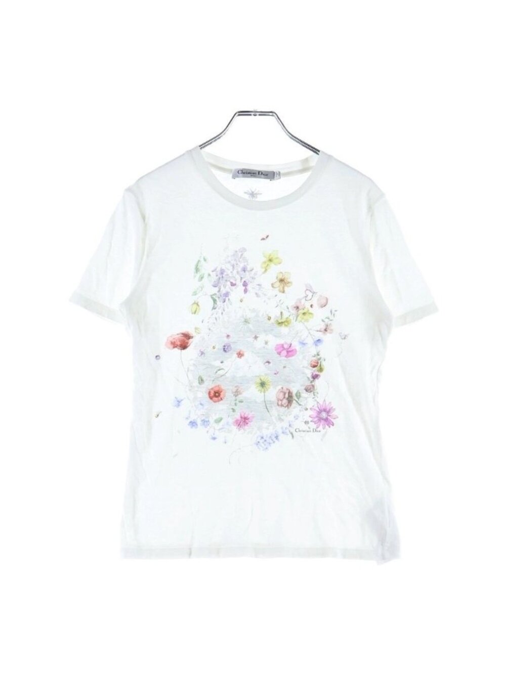 Dior Florelillo Front Print Short Sleeve T-Shirt White #xs